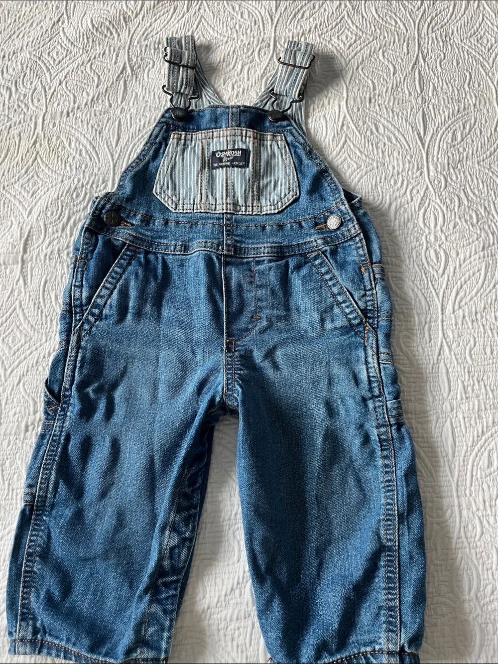 OshKosh B'gosh Blue Denim Relaxed Fit Overalls size 12 months